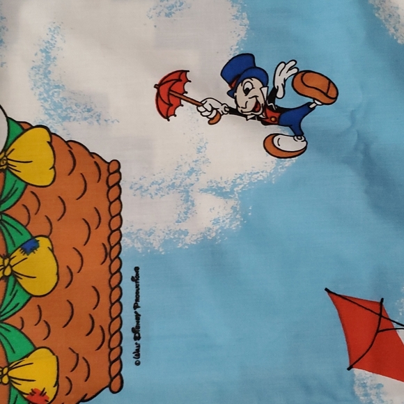 Mickey Mouse Friends Vintage Disney Hot Air Balloon Twin Flat sheet - Picture 4 of 9